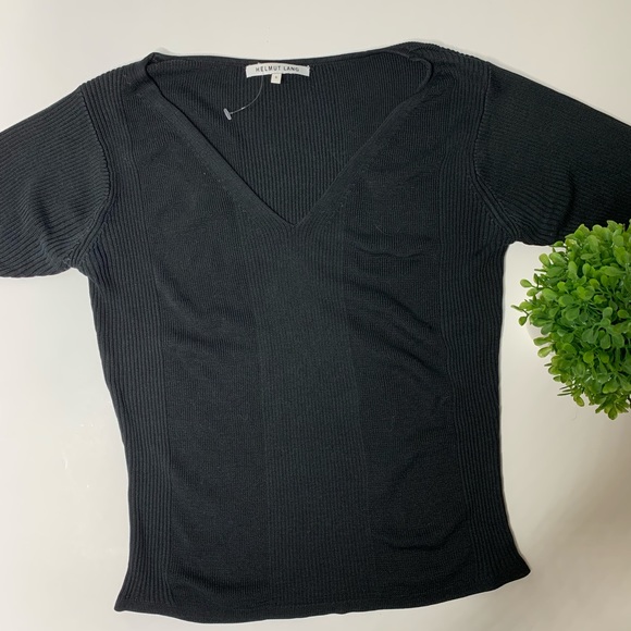 Helmut Lang Tops - NEW Helmut Lang black ribbed short sleeve tee